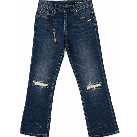 Blank NYC Denim - BLANKNYC The Micro Straight Leg Crop Jeans Happy Dust Distressed Womens 26 NWT